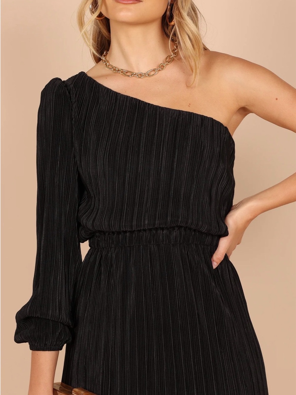 Pontee One Shoulder Pleated Midi Dress - Petal and Pup - NWOT - Picture 4 of 8